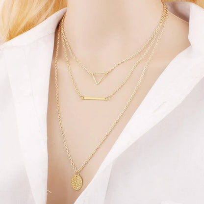 Simple Style Leaf Gold Plated Alloy Wholesale Pendant Necklace