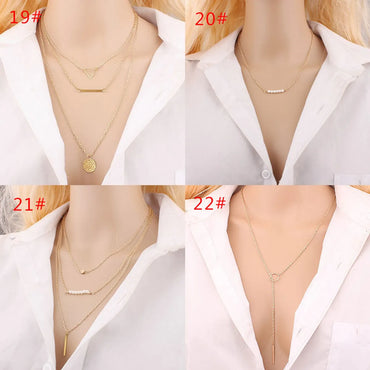 Simple Style Leaf Gold Plated Alloy Wholesale Pendant Necklace