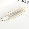 Simple Style Leaf Imitation Pearl Rhinestone Hair Clip 1 Piece