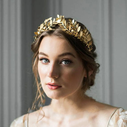 Simple Style Leaf Metal Crown