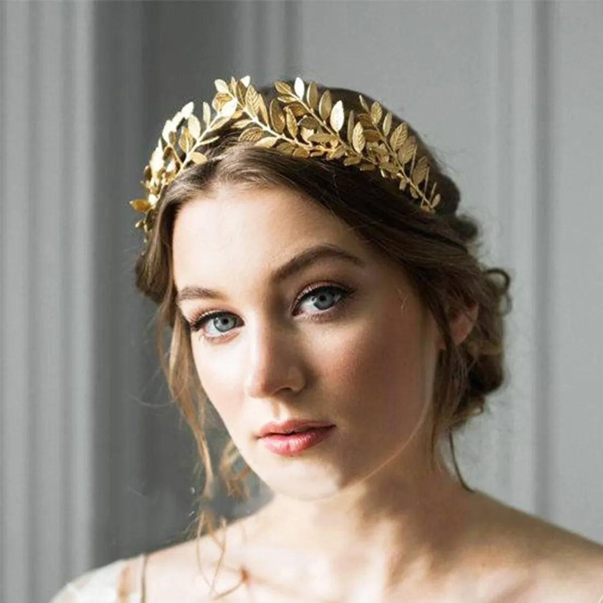 Simple Style Leaf Metal Crown