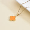 Simple Style Leaf Titanium Steel Inlay Rhinestones Pendant Necklace