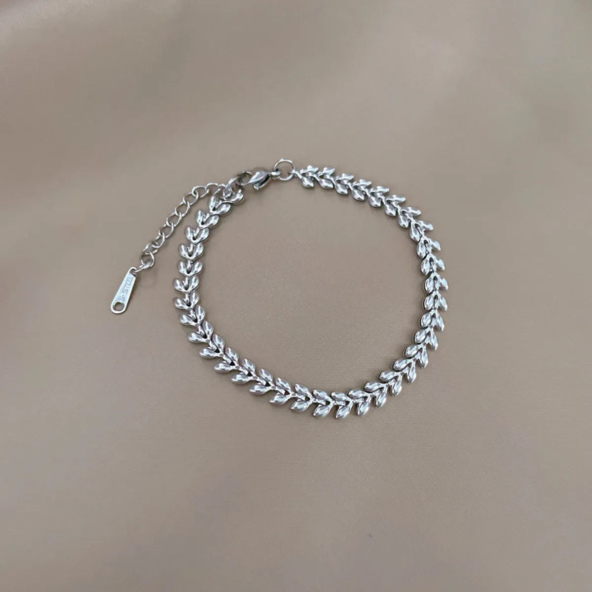 Simple Style Leaf Titanium Steel Plating Bracelets