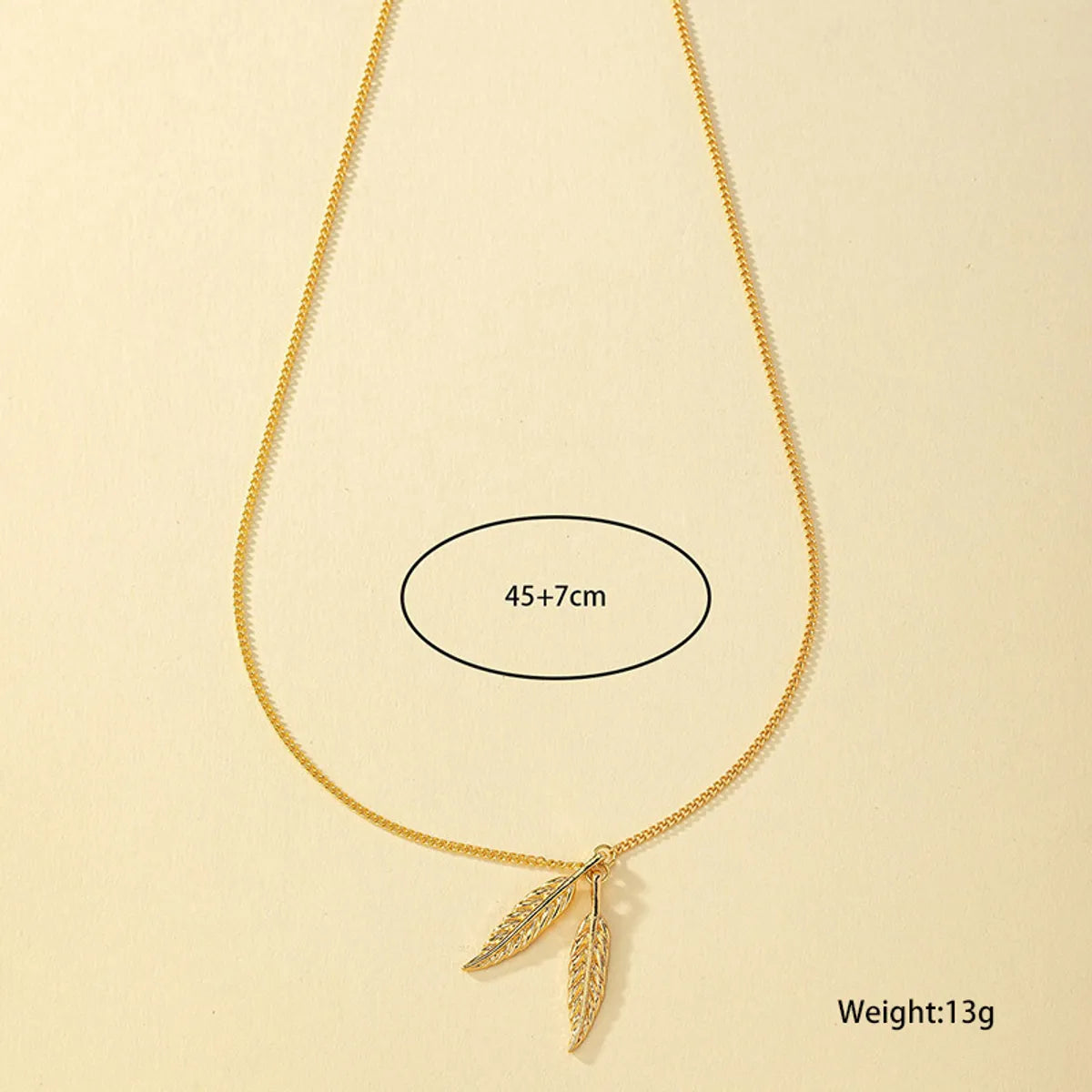 Simple Style Leaves Alloy Plating Gold Plated Women's Pendant Necklace