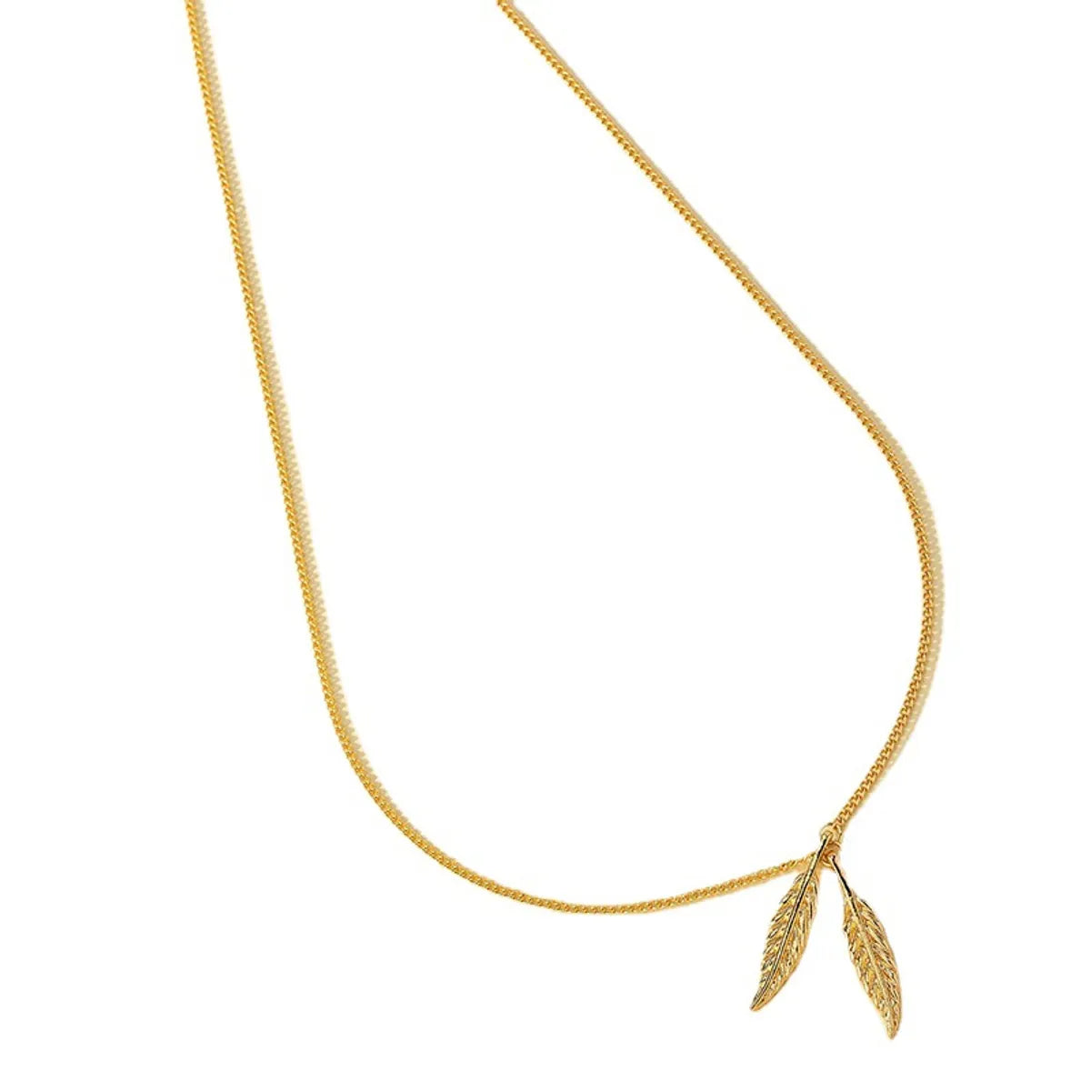 Simple Style Leaves Alloy Plating Gold Plated Women's Pendant Necklace