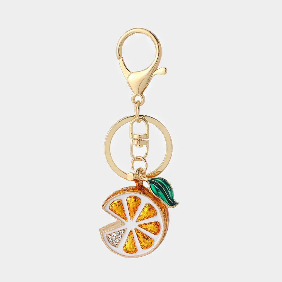 Simple Style Lemon Zinc Alloy Inlay Rhinestones Unisex Bag Pendant Keychain