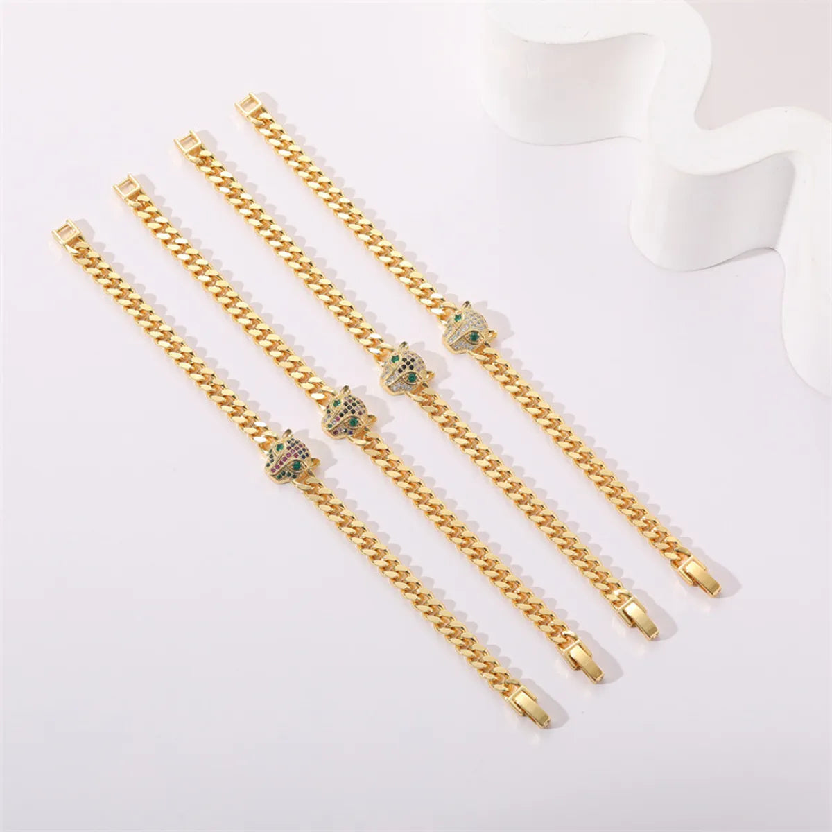 Simple Style Leopard Copper Plating Bracelets 1 Piece