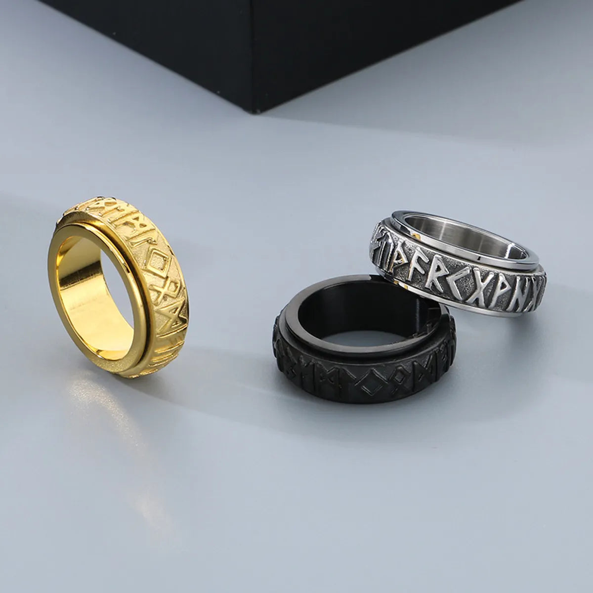 Simple Style Letter 304 Stainless Steel 18K Gold Plated Men'S Rings