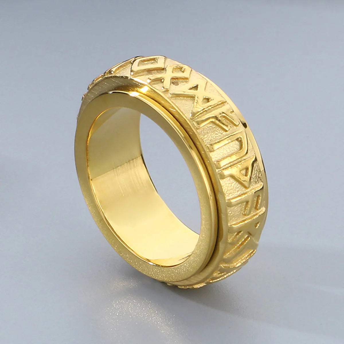 Simple Style Letter 304 Stainless Steel 18K Gold Plated Men'S Rings