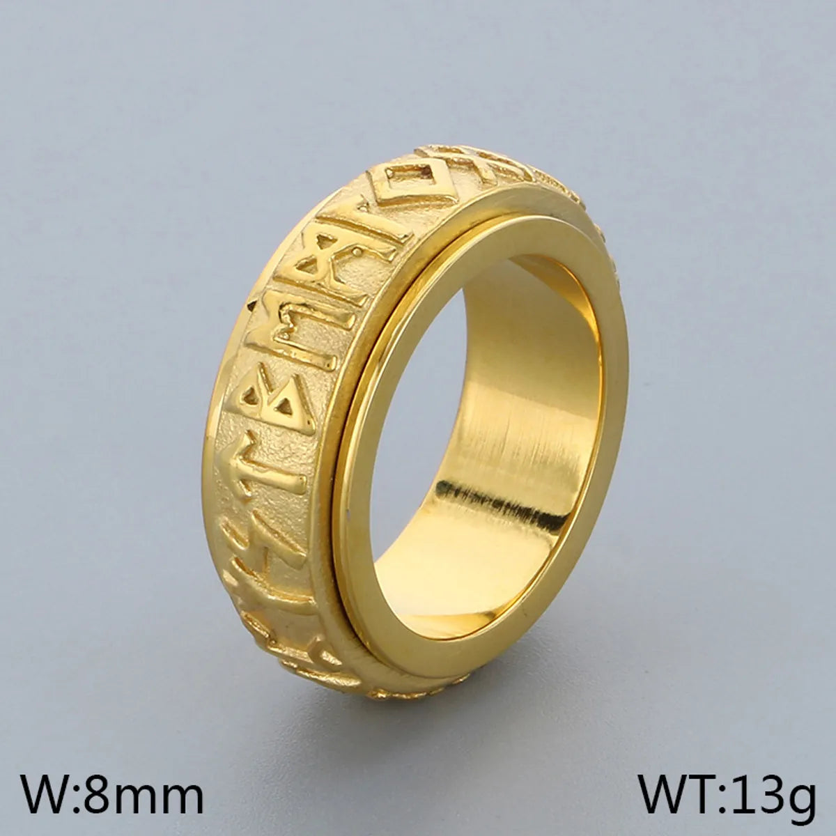 Simple Style Letter 304 Stainless Steel 18K Gold Plated Men'S Rings