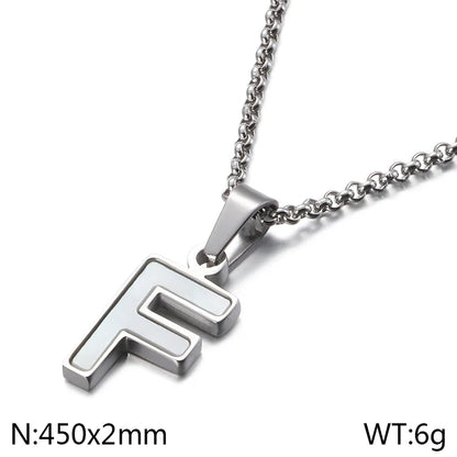 Simple Style Letter 304 Stainless Steel Shell Women'S Pendant Necklace