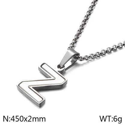 Simple Style Letter 304 Stainless Steel Shell Women'S Pendant Necklace