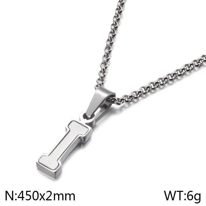 Simple Style Letter 304 Stainless Steel Shell Women'S Pendant Necklace