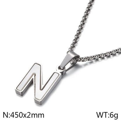 Simple Style Letter 304 Stainless Steel Shell Women'S Pendant Necklace