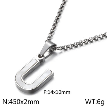 Simple Style Letter 304 Stainless Steel Shell Women'S Pendant Necklace