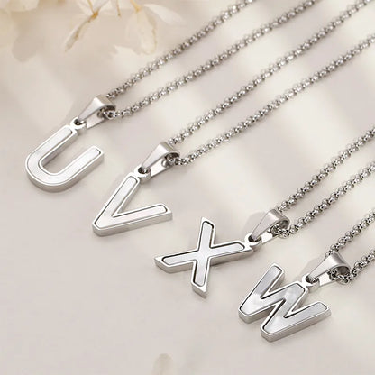 Simple Style Letter 304 Stainless Steel Shell Women'S Pendant Necklace