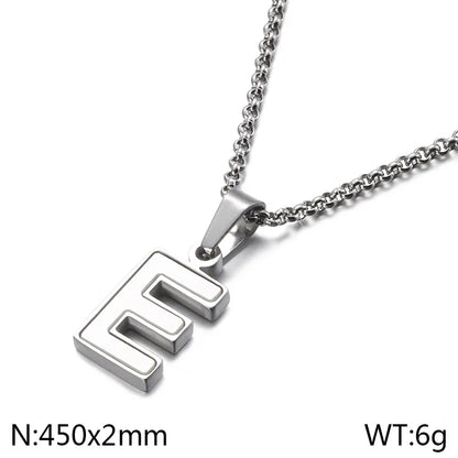 Simple Style Letter 304 Stainless Steel Shell Women'S Pendant Necklace