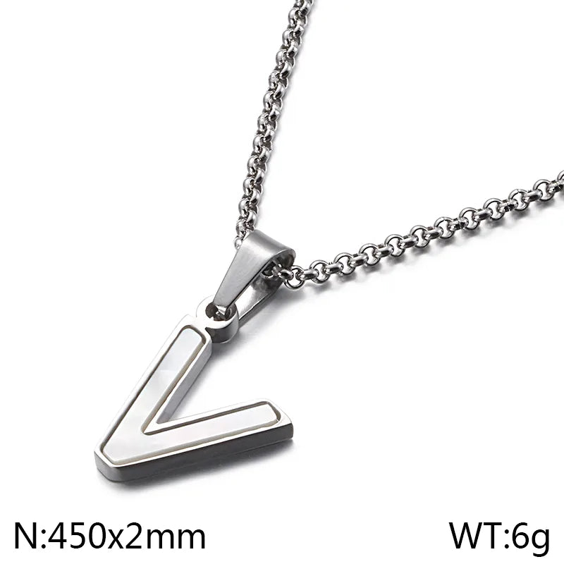 Simple Style Letter 304 Stainless Steel Shell Women'S Pendant Necklace