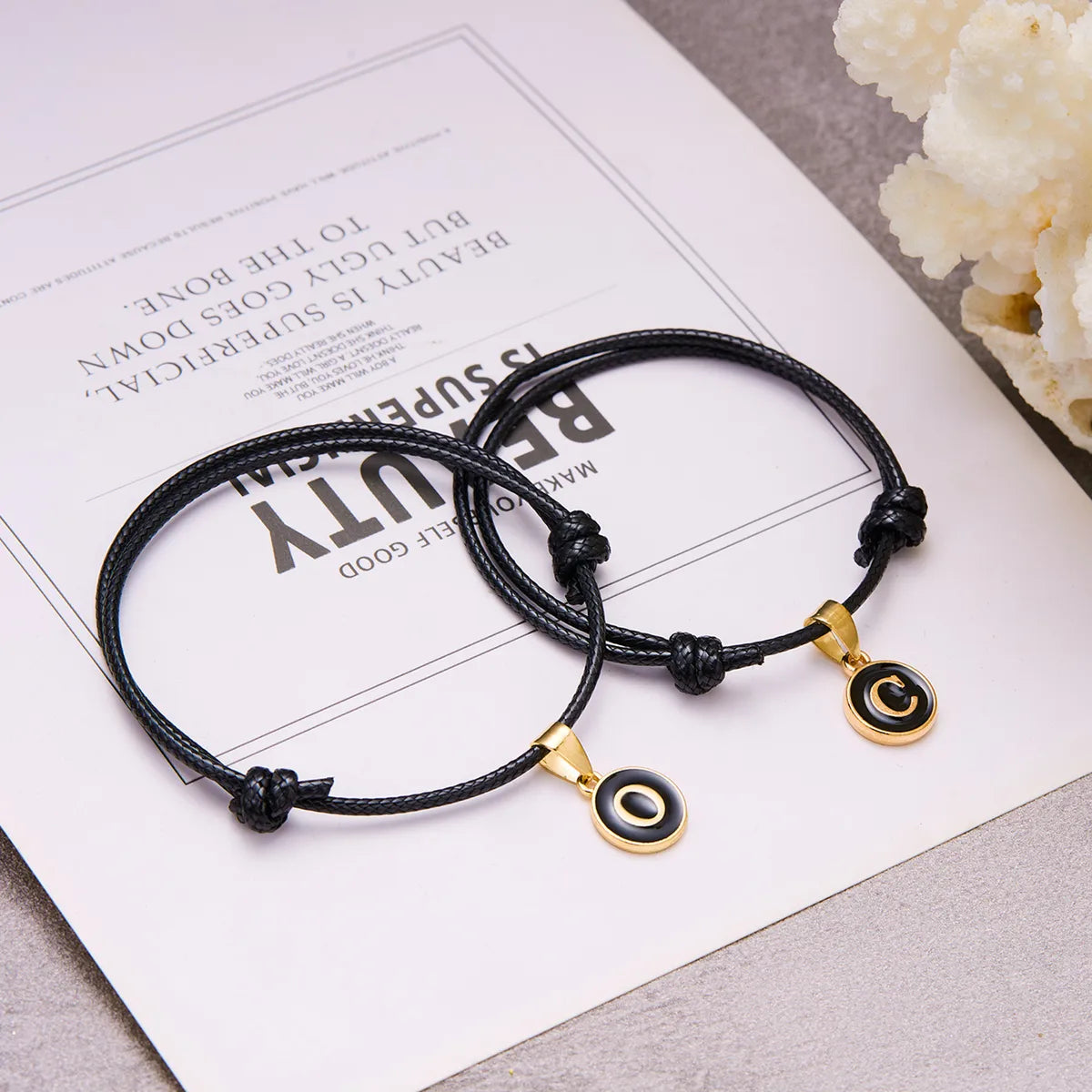 Simple Style Letter Alloy Rope Wholesale Bracelets