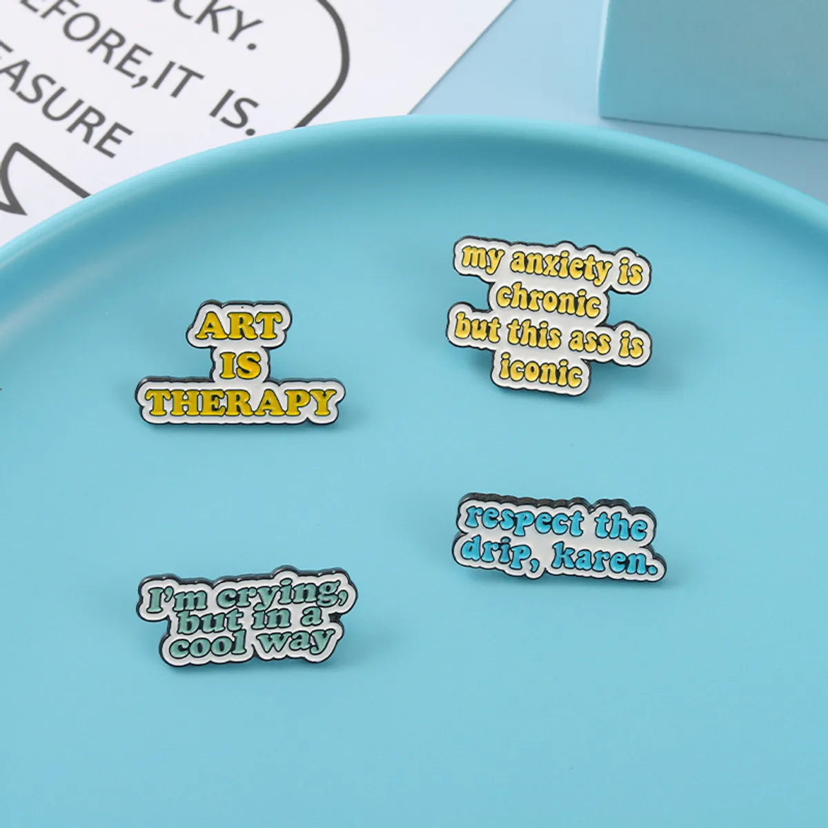 Simple Style Letter Alloy Stoving Varnish Unisex Brooches