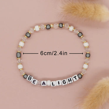 Simple Style Letter Artificial Crystal Beaded Women's Bracelets