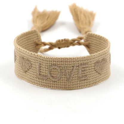 Simple Style Letter Cloth Unisex Bracelets 1 Piece