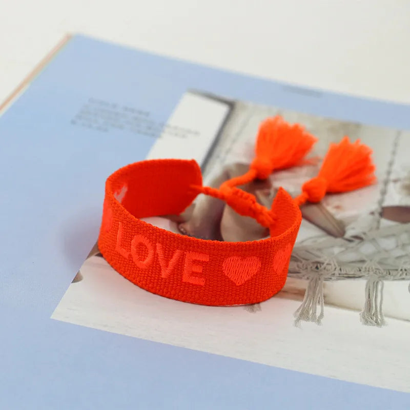 Simple Style Letter Cloth Unisex Bracelets 1 Piece