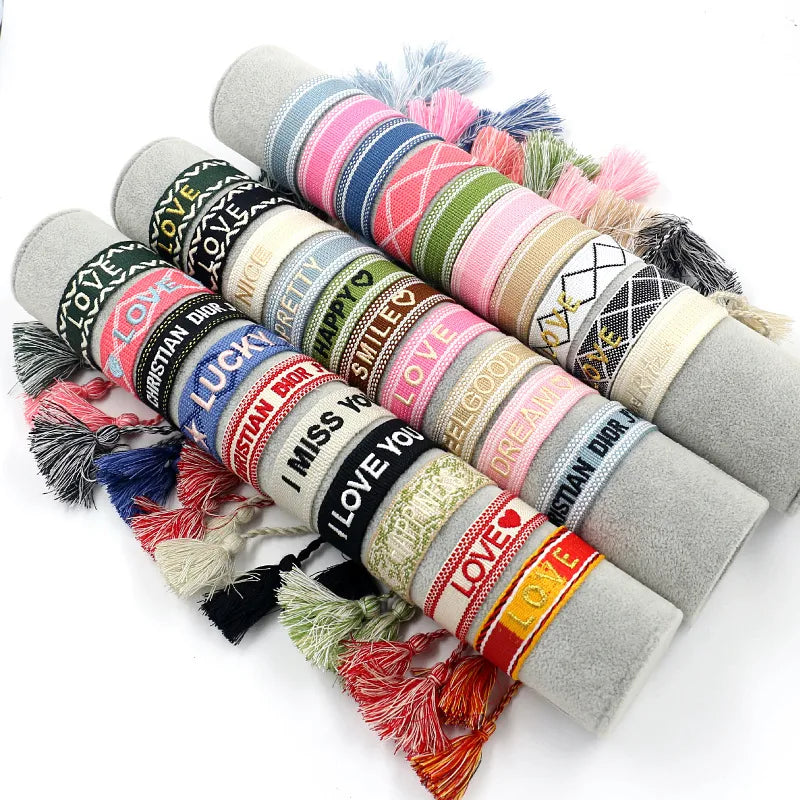 Simple Style Letter Cloth Unisex Bracelets 1 Piece