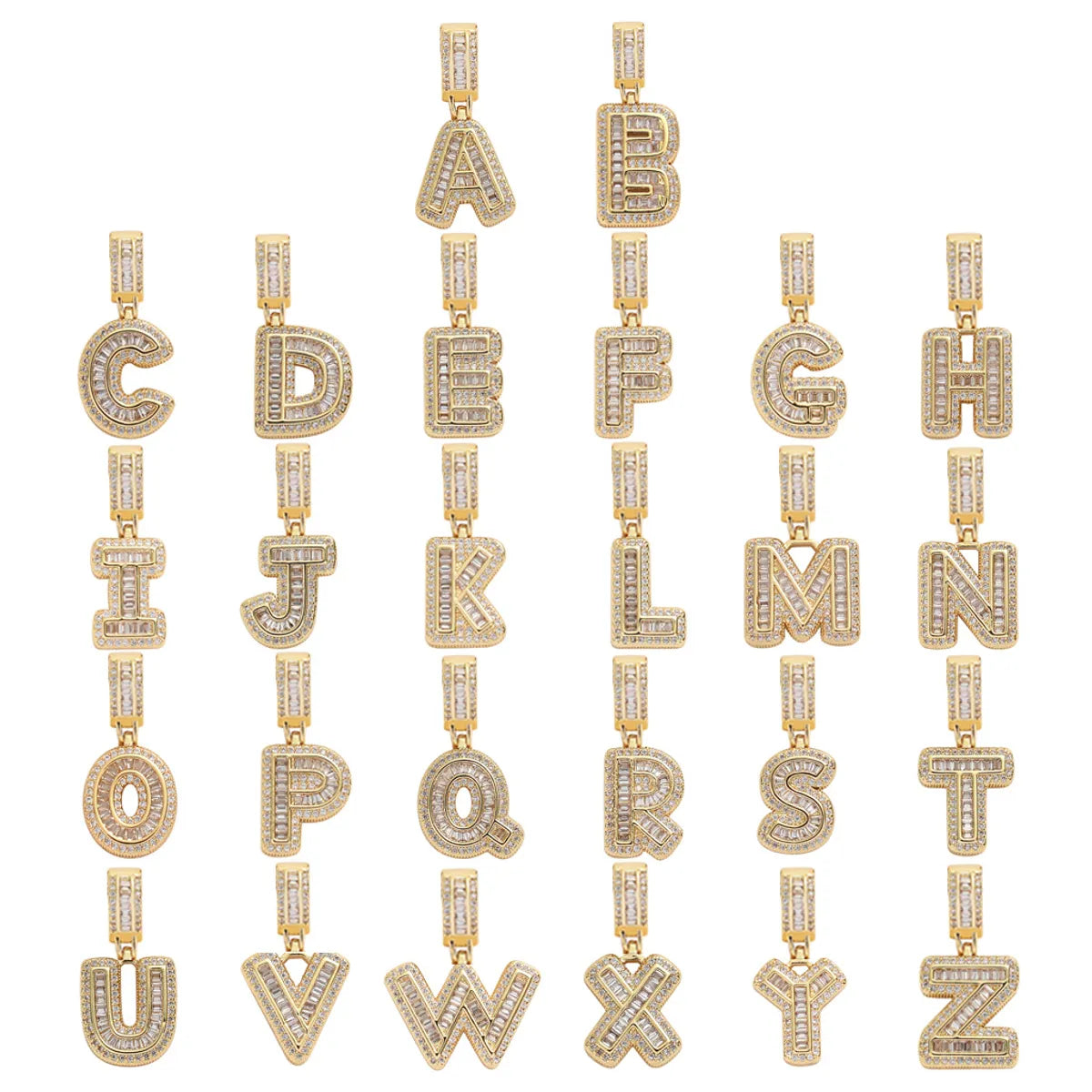 Simple Style Letter Copper Inlay Zircon Pendant Necklace 1 Piece