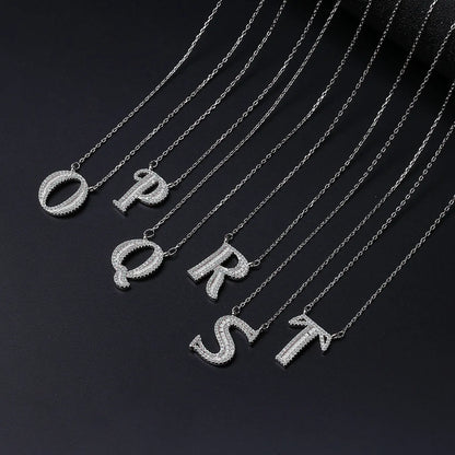 Simple Style Letter Copper Inlay Zircon Pendant Necklace