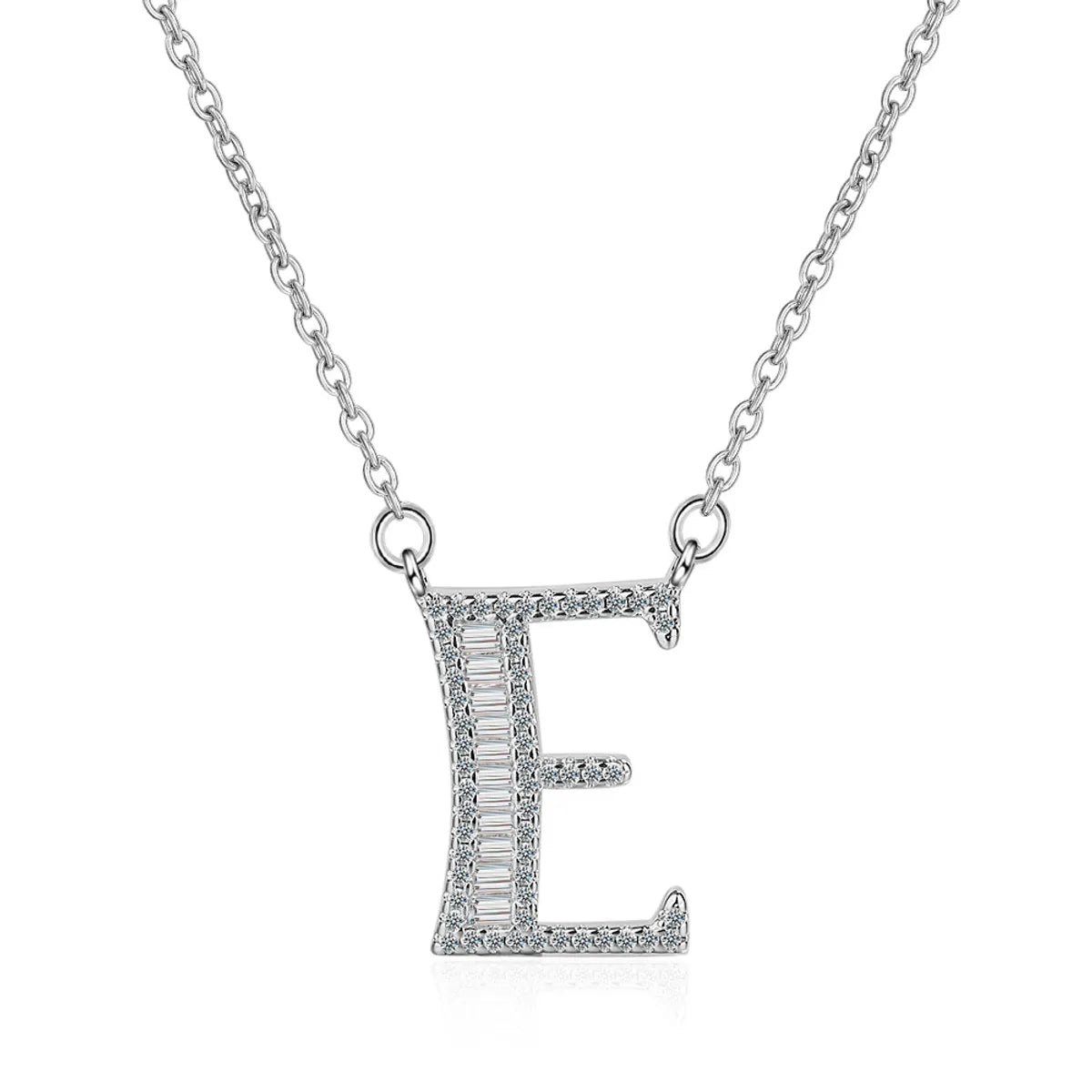 Simple Style Letter Copper Inlay Zircon Pendant Necklace