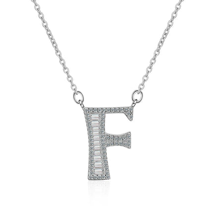 Simple Style Letter Copper Inlay Zircon Pendant Necklace