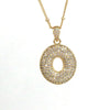 Simple Style Letter Copper Plating Inlay Zircon 18k Gold Plated Pendant Necklace