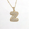 Simple Style Letter Copper Plating Inlay Zircon 18k Gold Plated Pendant Necklace