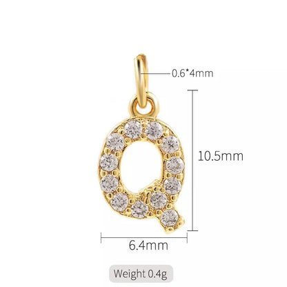 Simple Style Letter Copper Plating Inlay Zircon Charms Jewelry Accessories