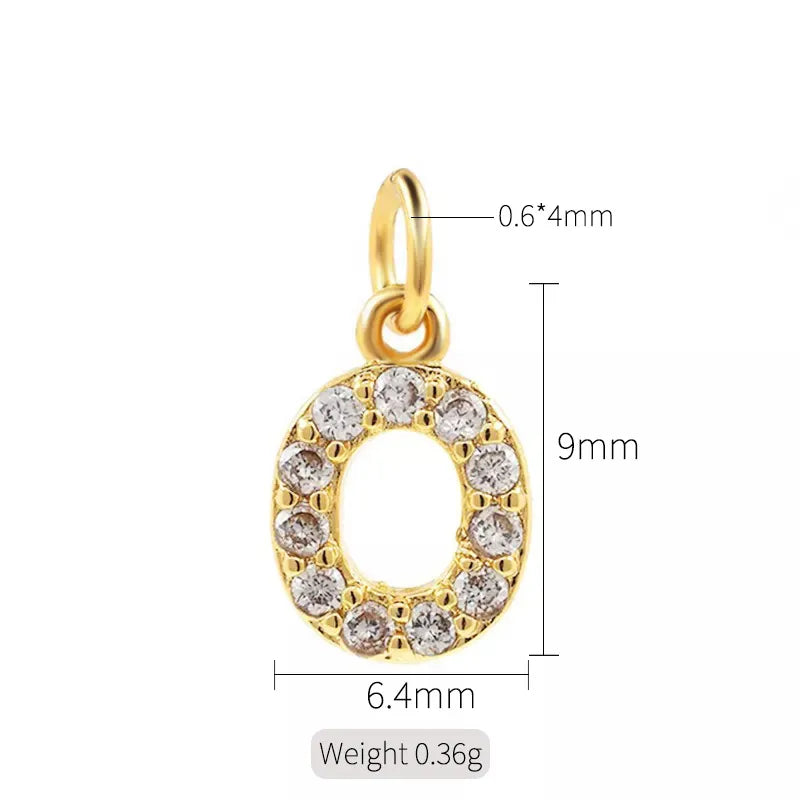 Simple Style Letter Copper Plating Inlay Zircon Charms Jewelry Accessories