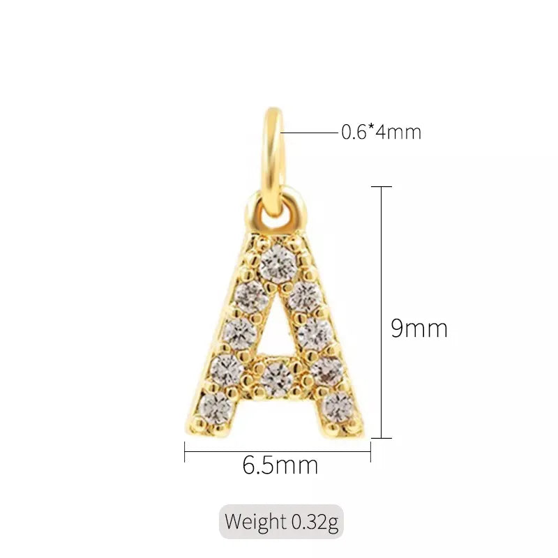 Simple Style Letter Copper Plating Inlay Zircon Charms Jewelry Accessories