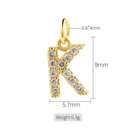 Simple Style Letter Copper Plating Inlay Zircon Charms Jewelry Accessories