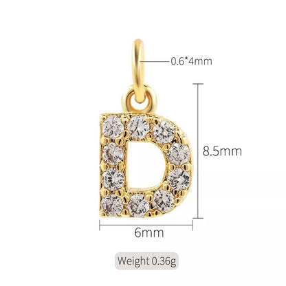 Simple Style Letter Copper Plating Inlay Zircon Charms Jewelry Accessories