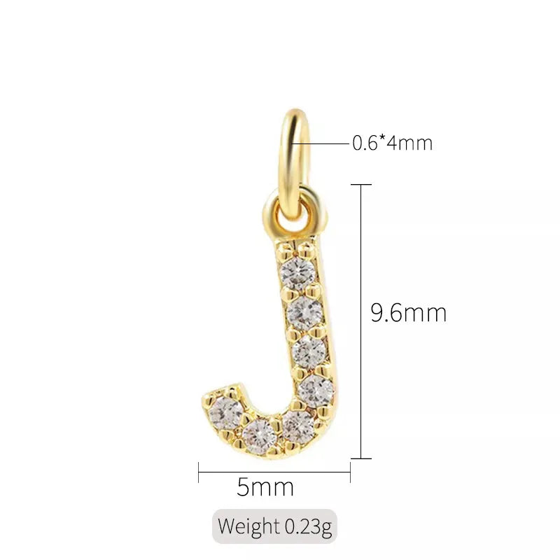 Simple Style Letter Copper Plating Inlay Zircon Charms Jewelry Accessories