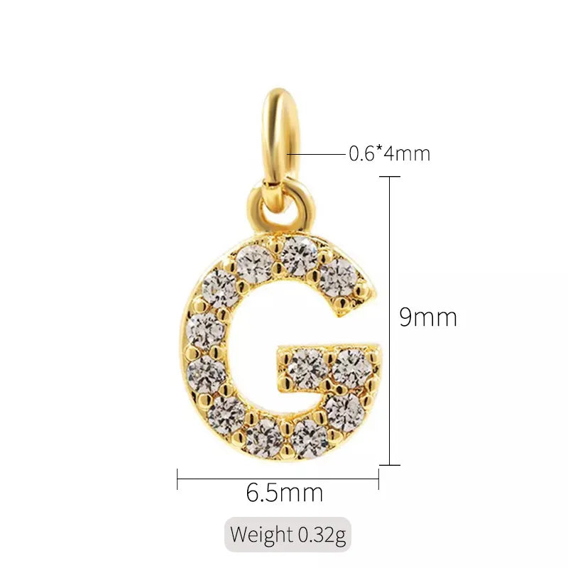 Simple Style Letter Copper Plating Inlay Zircon Charms Jewelry Accessories