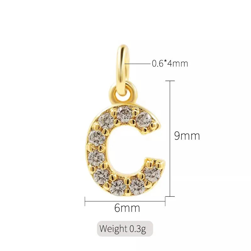 Simple Style Letter Copper Plating Inlay Zircon Charms Jewelry Accessories