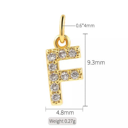 Simple Style Letter Copper Plating Inlay Zircon Charms Jewelry Accessories