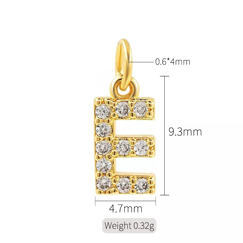 Simple Style Letter Copper Plating Inlay Zircon Charms Jewelry Accessories