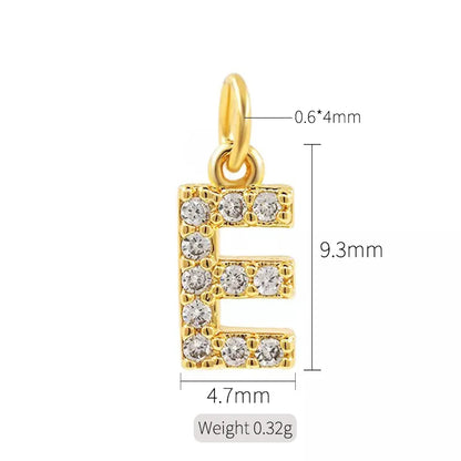 Simple Style Letter Copper Plating Inlay Zircon Charms Jewelry Accessories