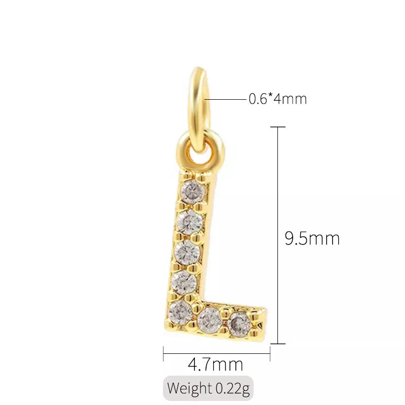 Simple Style Letter Copper Plating Inlay Zircon Charms Jewelry Accessories