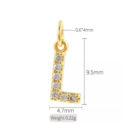 Simple Style Letter Copper Plating Inlay Zircon Charms Jewelry Accessories