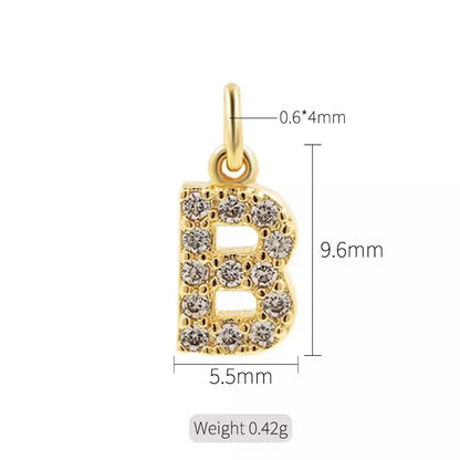 Simple Style Letter Copper Plating Inlay Zircon Charms Jewelry Accessories