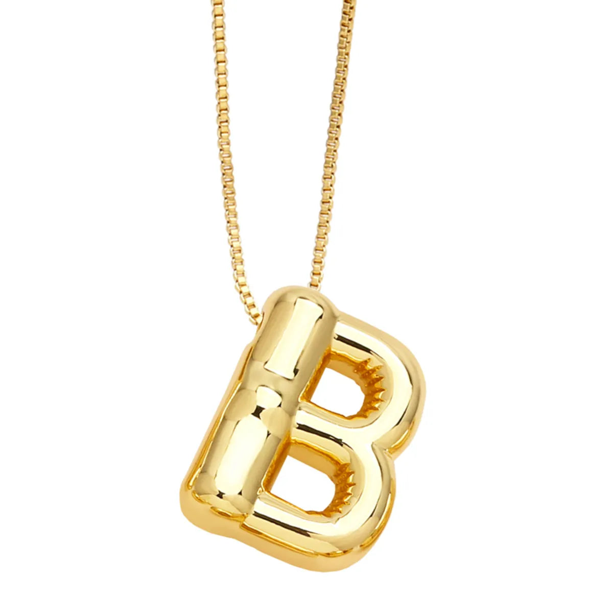 Simple Style Letter Copper Plating Pendant Necklace