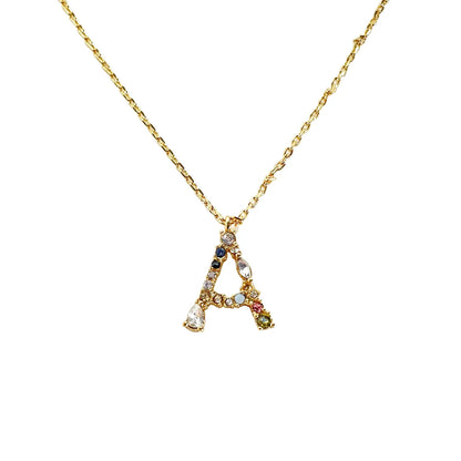 Simple Style Letter Copper Zircon Pendant Necklace In Bulk